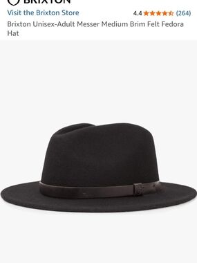 Brixton Messer Felt Fedora in Black with Leather Band